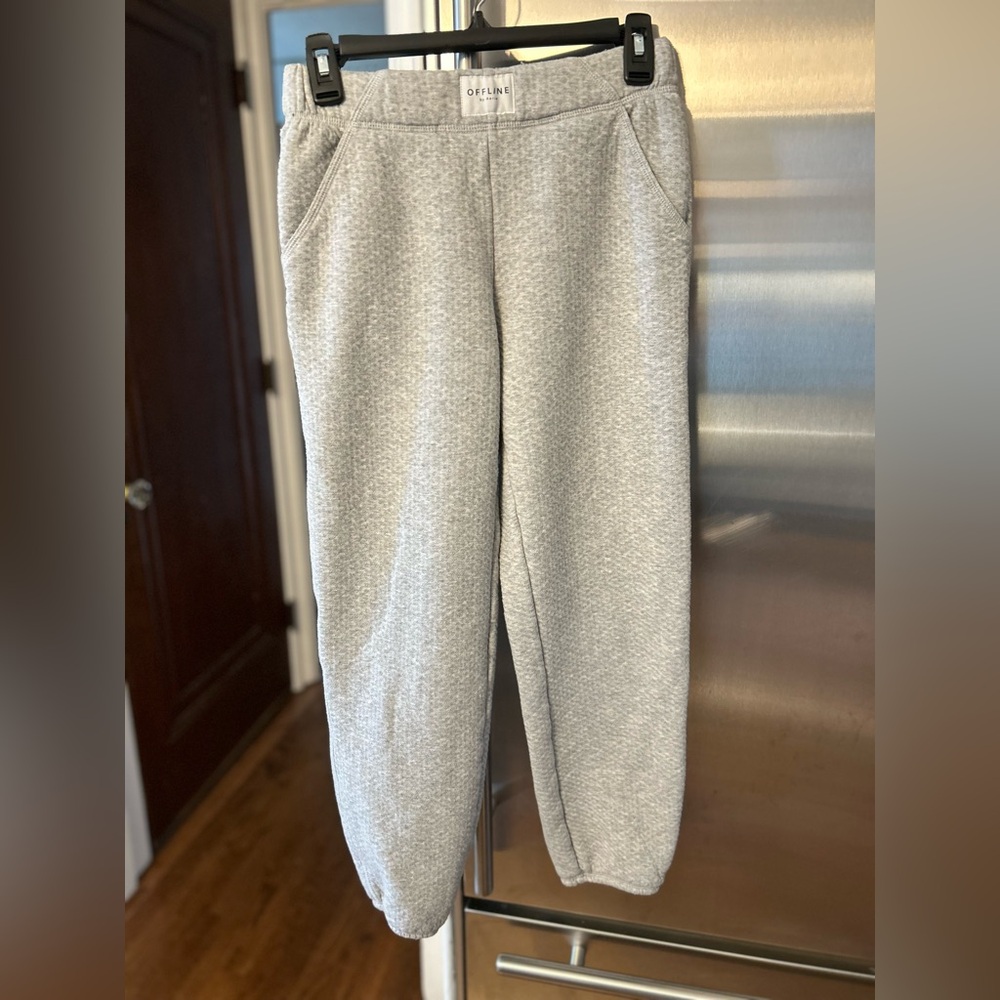 Aerie Offline Light Gray Pointelle Joggers